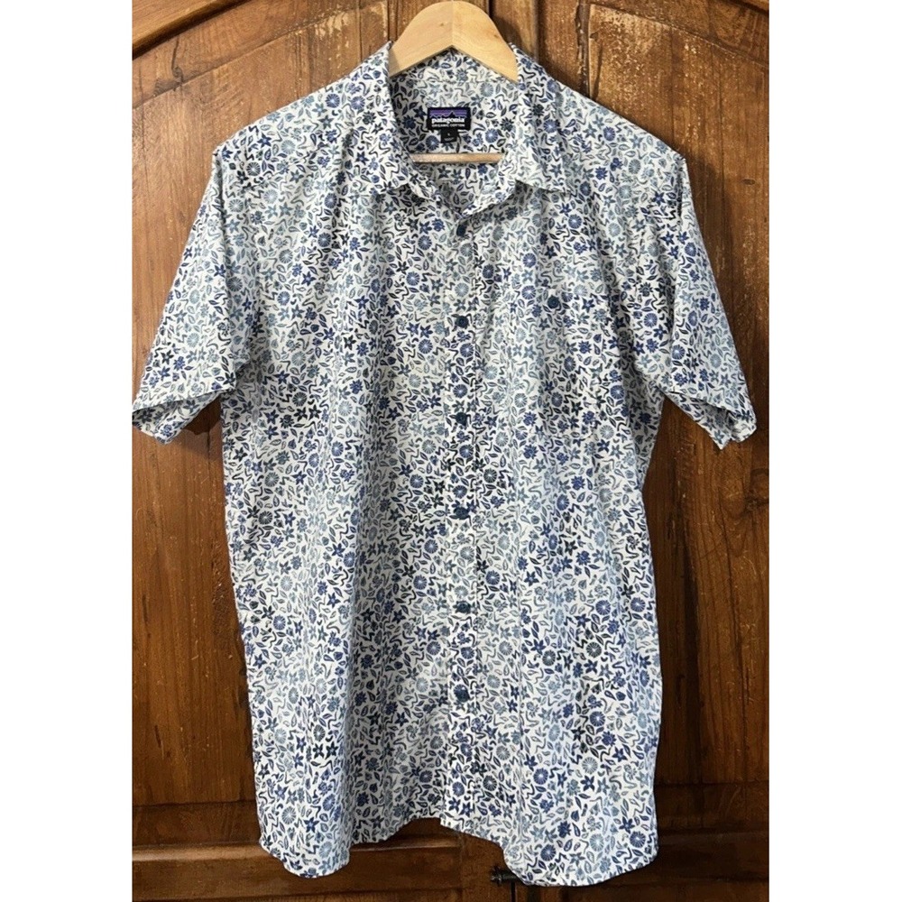 Mens PATAGONIA GO TO S/S Button Down SHIRT 52691 Organic Sz Large